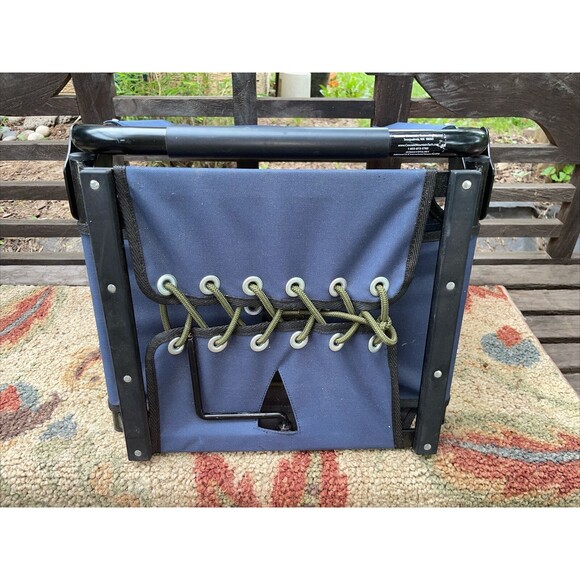 THE STADIUM CHAIR (Game Changer) Blue Folding Stadium Chair Bleacher Seat Nice - Picture 7 of 9